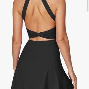 Elegant Black Halter Dress athletic